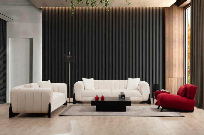 Atelier Del Sofa Sofá 3 Plazas Blanco Confortable y Elegante 248 cm